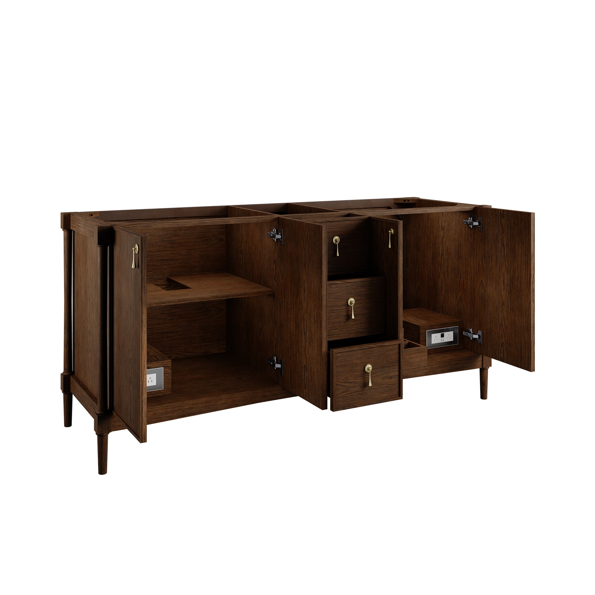 Renovate for Less Atlanta Kinnsden 72" Double Vanity, Sable Oak w/ 3 CM Lime Delight Silestone Top