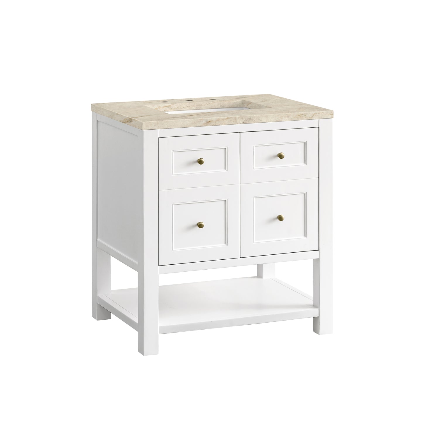 Renovate for Less Atlanta Breckenridge 30" Single Vanity, Bright White, w/ 3 CM Tajnar Eclos Top