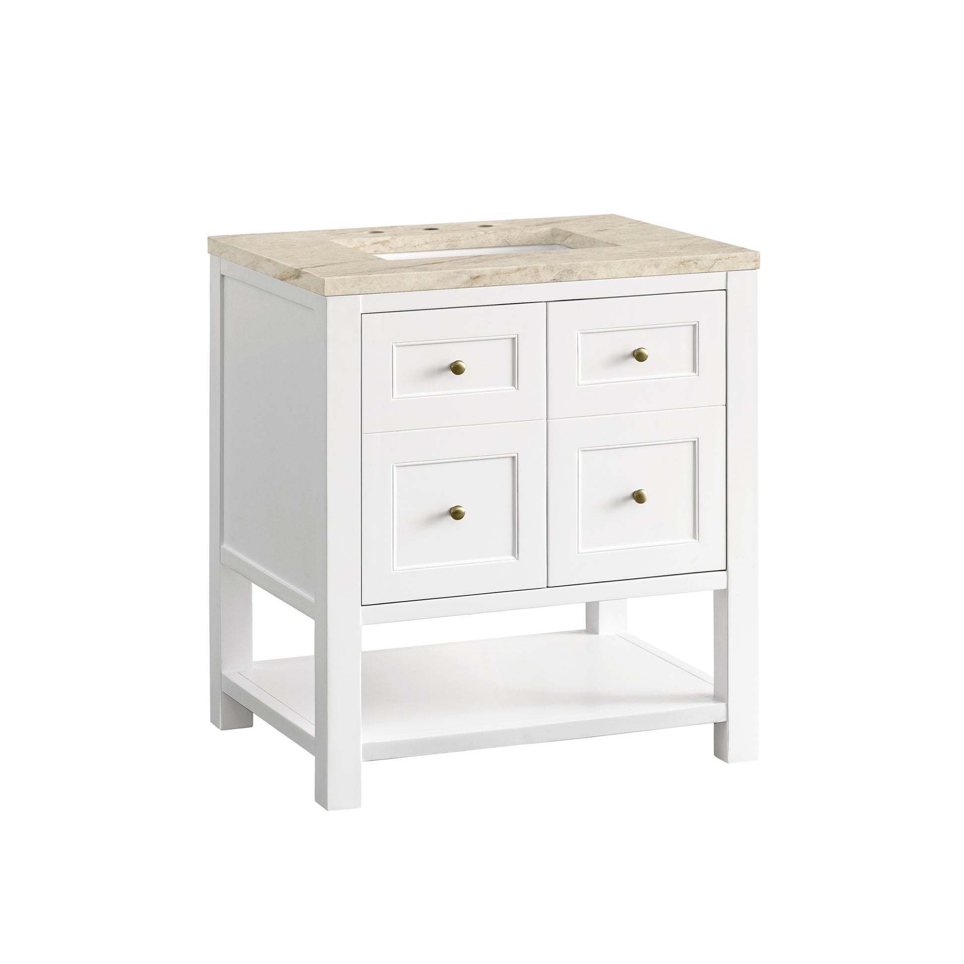 Renovate for Less Atlanta Breckenridge 30" Single Vanity, Bright White, w/ 3 CM Tajnar Eclos Top