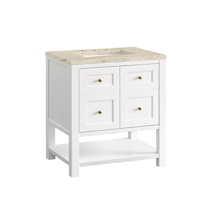 Renovate for Less Atlanta Breckenridge 30" Single Vanity, Bright White, w/ 3 CM Tajnar Eclos Top
