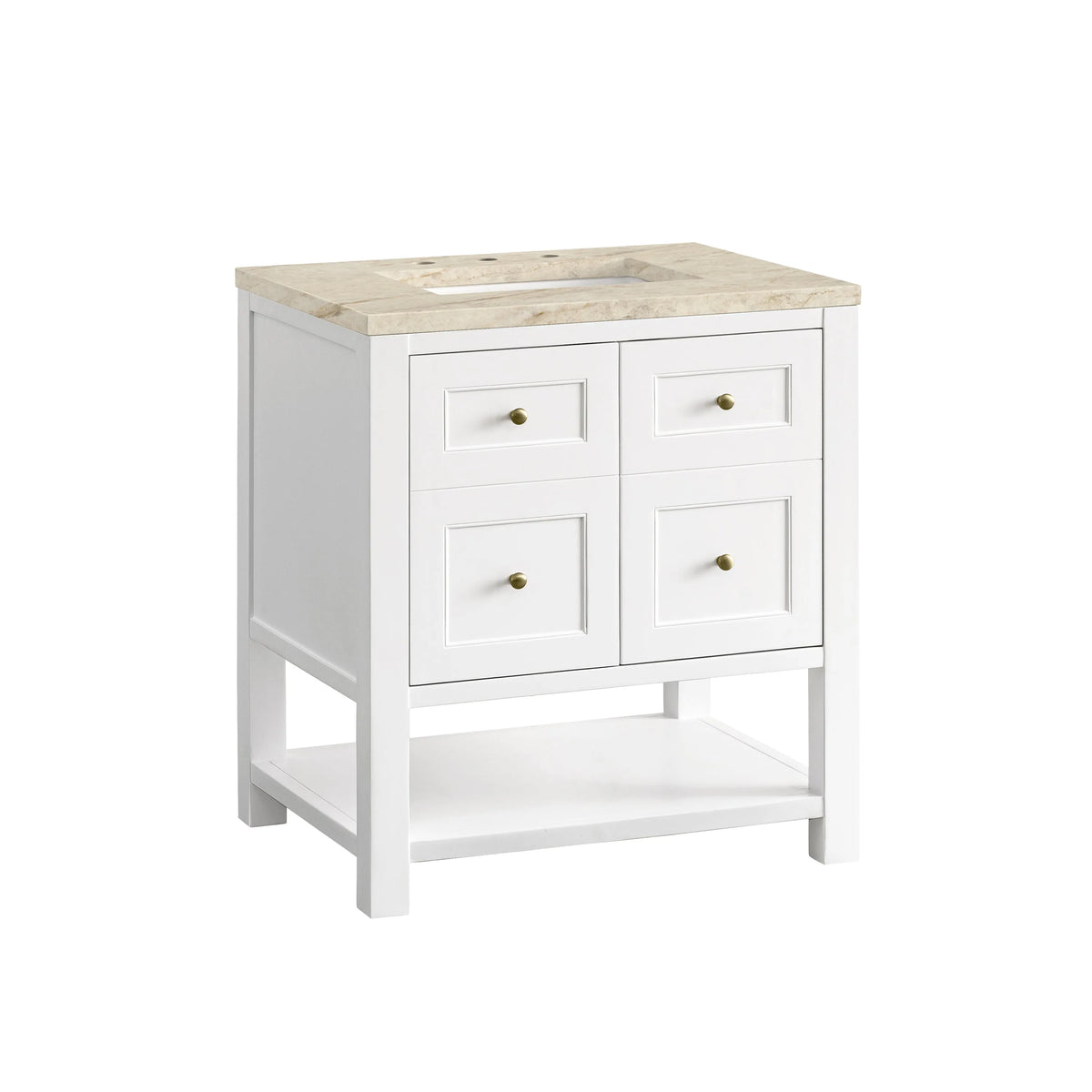 Breckenridge 30" Single Vanity, Bright White, w/ 3 CM Tajnar Eclos Top