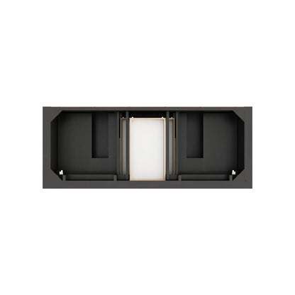 Brookfield 60" Double Vanity, Black Onyx, w/ 3 CM Siberian Silestone Top