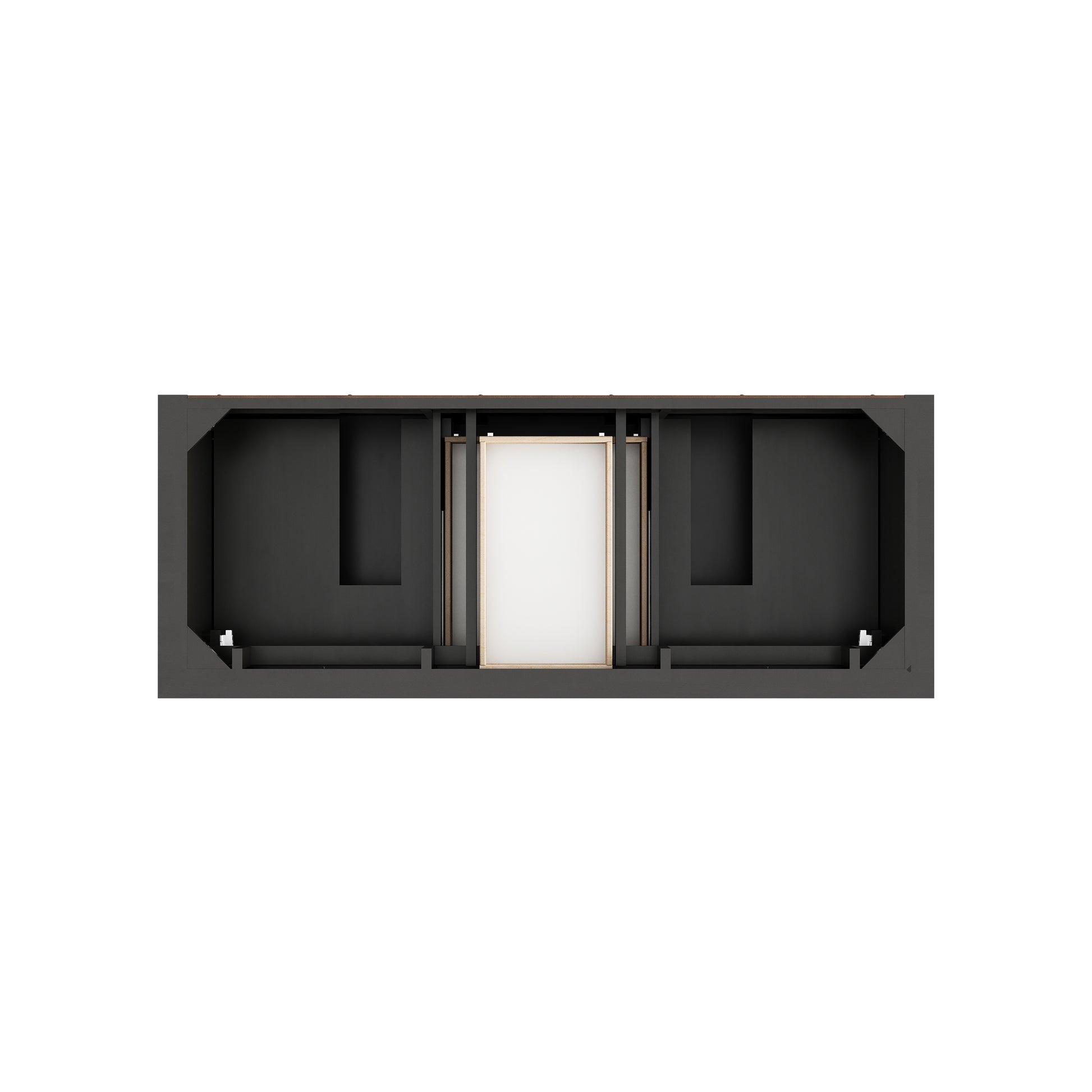 Renovate for Less Atlanta Brookfield 60" Double Vanity, Black Onyx w/3 CM Carrara White Marble Top