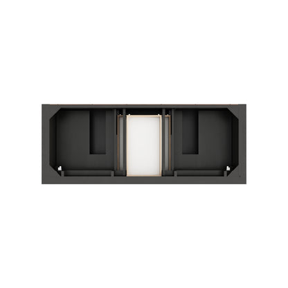 Renovate for Less Atlanta Brookfield 60" Double Vanity, Black Onyx w/3 CM Carrara White Marble Top