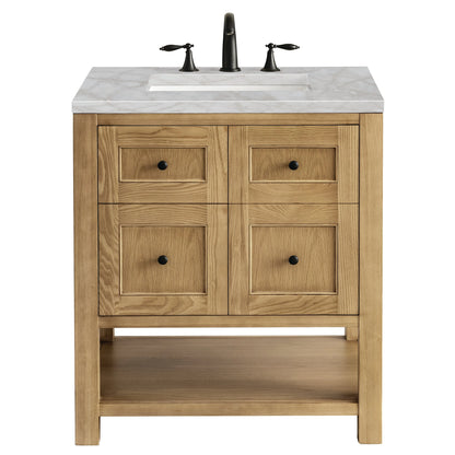 Breckenridge 30" Single Vanity, Light Natural Oak w/ 3 CM Victorian Silver Top