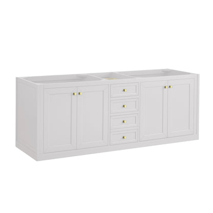 Renovate for Less Atlanta Chicago 72" Double Vanity, Glossy White, w/ 3 CM Phantome Eclos Top