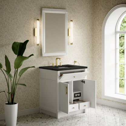 Renovate for Less Atlanta Bellshire 30" Single Vanity, Bright White w/ 3 CM Phantome Eclos Top