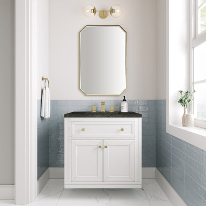 Renovate for Less Atlanta Chicago 30" Single Vanity, Glossy White, w/ 3 CM Phantome Eclos Top