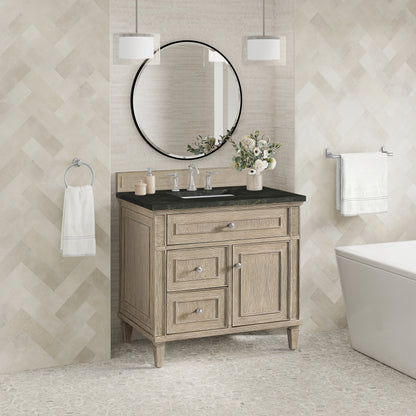Renovate for Less Atlanta Lorelai 36" Single Vanity, Whitewashed Oak, w/ 3 CM Phantome Eclos Top