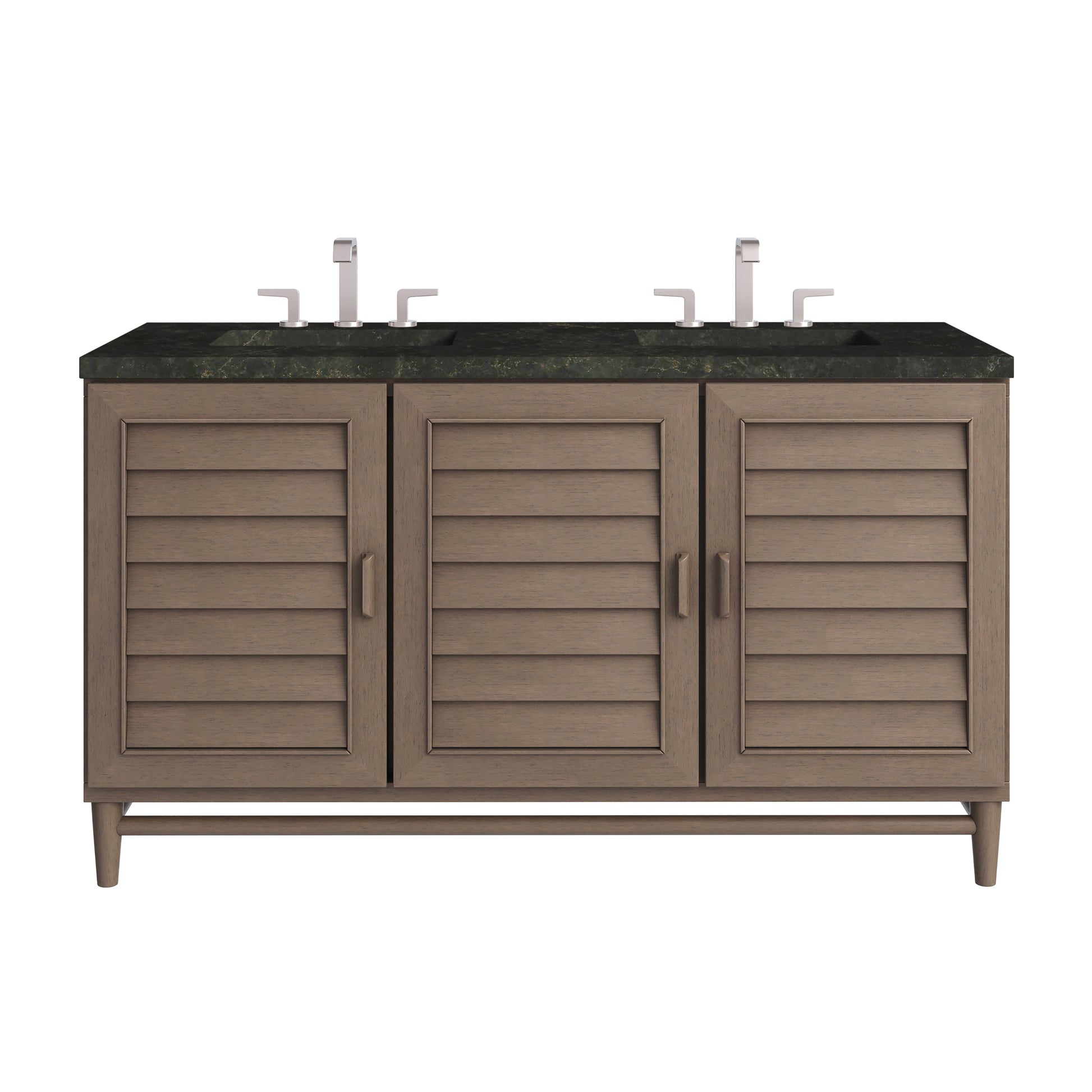 Renovate for Less Atlanta Portland 60" Double Vanity, Whitewashed Walnut, w/ 3 CM Phantome Eclos Top