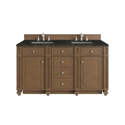 Bristol 60" Double Vanity, Saddle Brown, w/ 3 CM Phantome Eclos Top