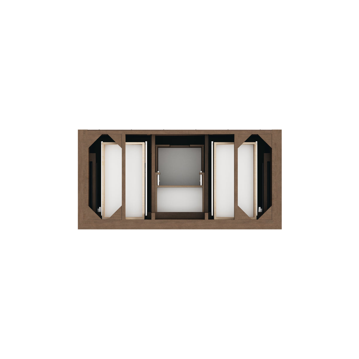 Renovate for Less Atlanta Brookfield 48" Single Vanity, Pecan w/3 CM Eternal Jasmine Pearl Silestone Top