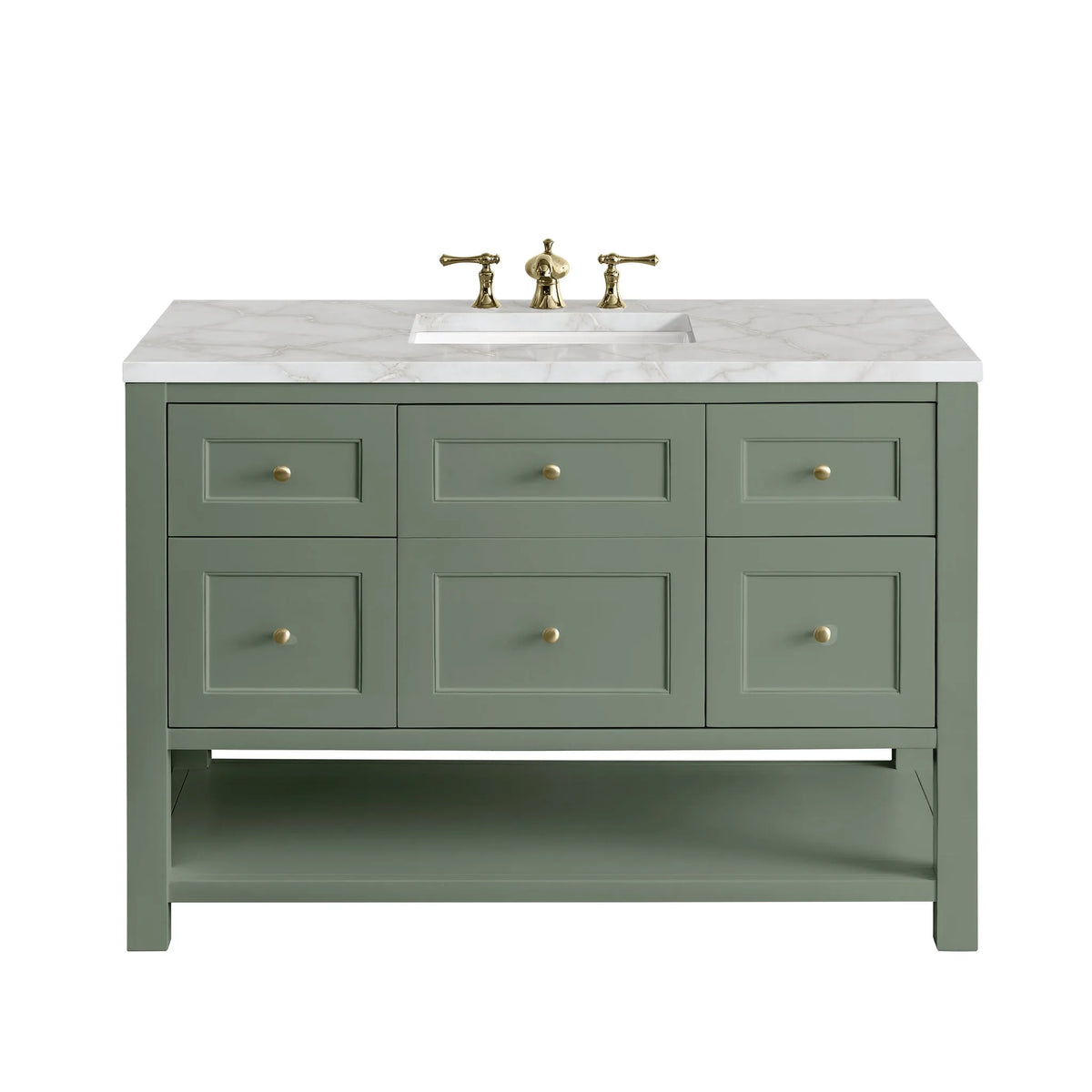 Breckenridge 48" Single Vanity, Smokey Celadon w/ 3 CM Victorian Silver Top