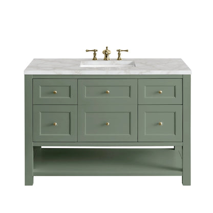 Breckenridge 48" Single Vanity, Smokey Celadon w/ 3 CM Victorian Silver Top
