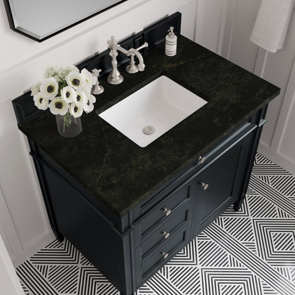 Renovate for Less Atlanta Brittany 36" Single Vanity, Black Onyx, w/ 3 CM Phantome Eclos Top