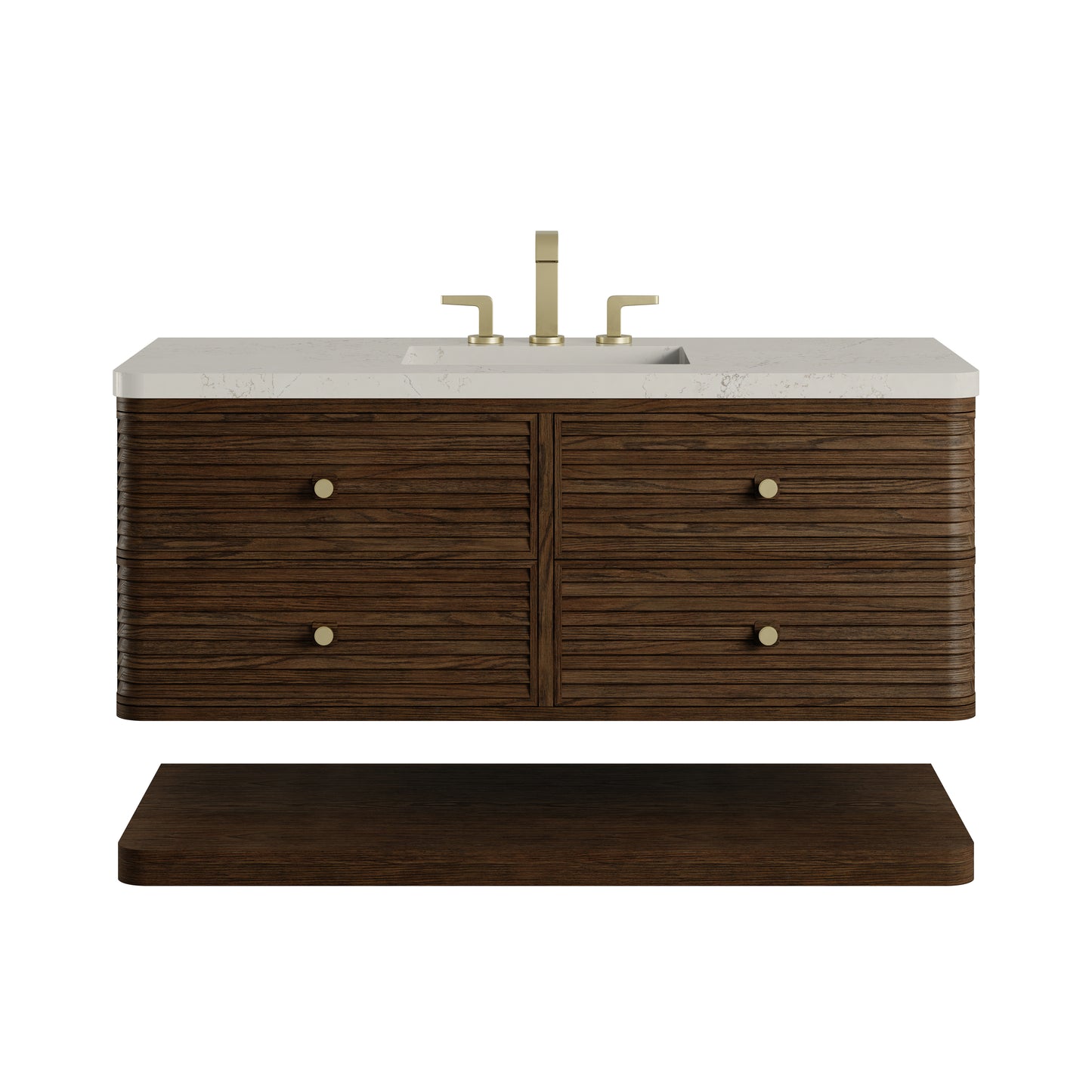 Renovate for Less Atlanta Allamari 48" Single Vanity, Sable w/ 3 CM Siberian Silestone Top