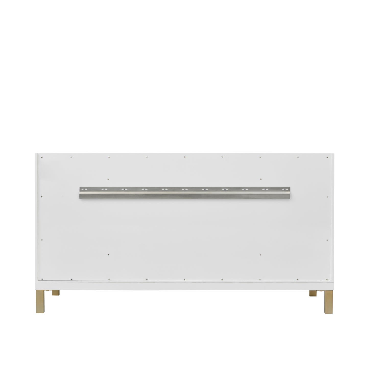Renovate for Less Atlanta Chicago 60" Single Vanity, Glossy White, w/ 3 CM Siberian Silestone Top w/FreePower Wireless Charger
