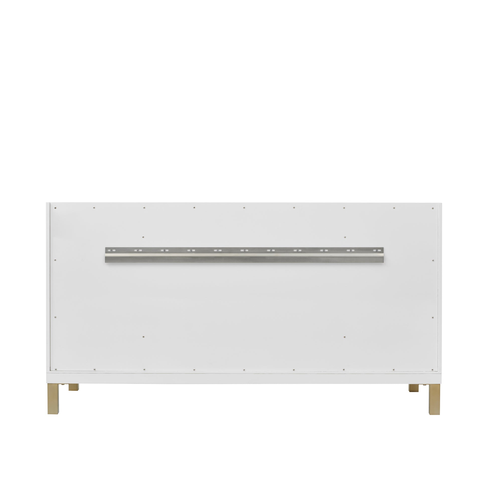 Renovate for Less Atlanta Chicago 60" Single Vanity, Glossy White, w/ 3 CM Siberian Silestone Top w/FreePower Wireless Charger