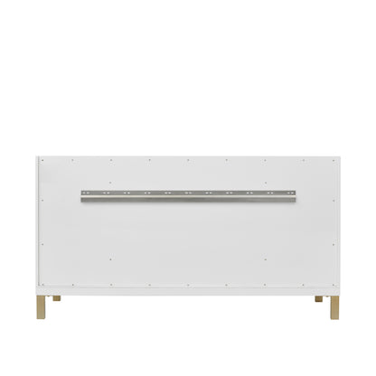 Renovate for Less Atlanta Chicago 60" Single Vanity, Glossy White, w/ 3 CM Charcoal Soapstone Silestone® Top