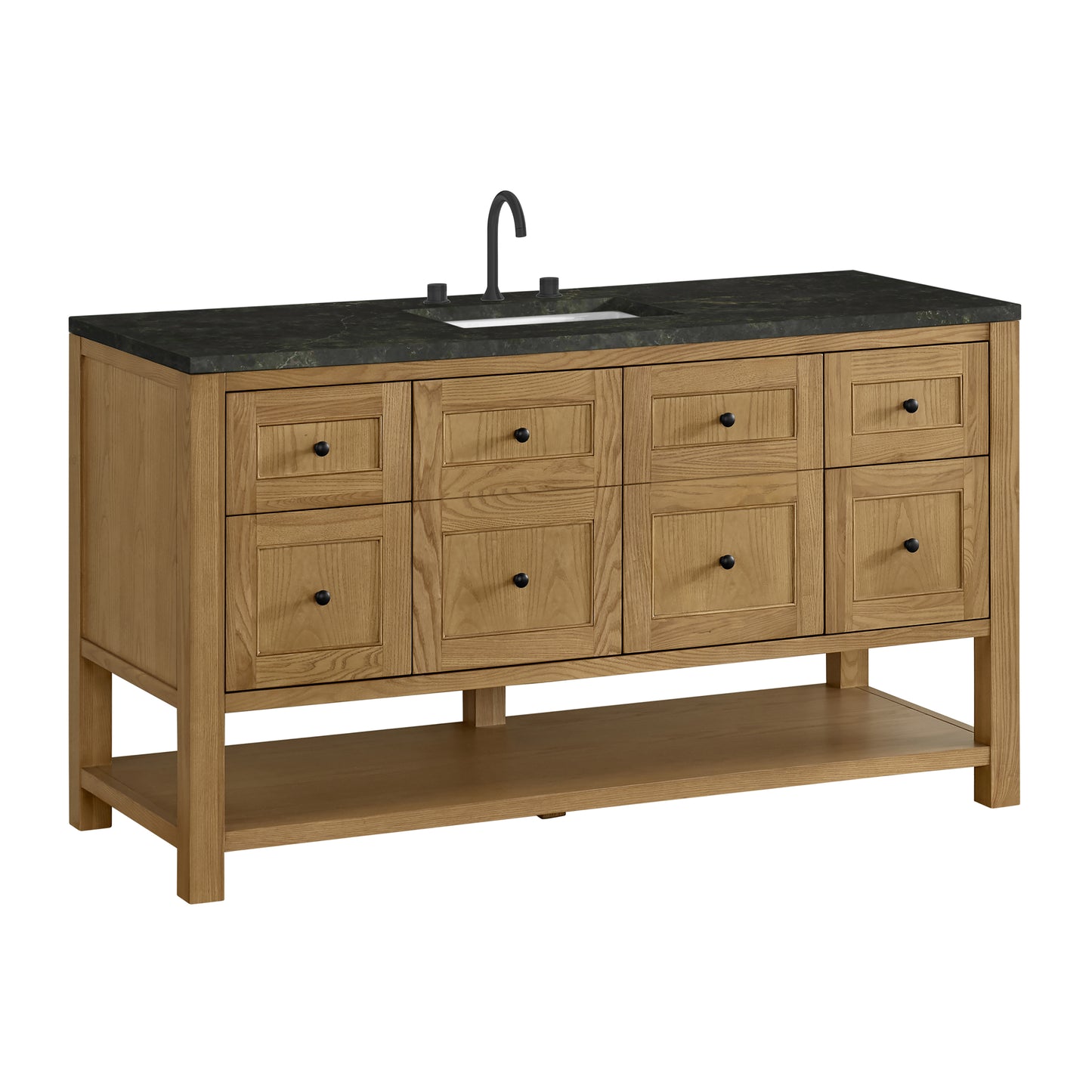 Renovate for Less Atlanta Breckenridge 60" Single Vanity, Light Natural Oak, w/ 3 CM Phantome Eclos Top