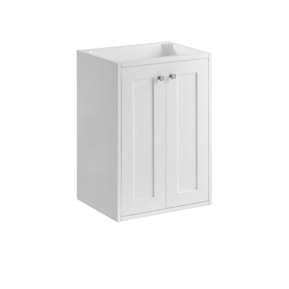 Renovate for Less Atlanta Chianti 20" Single Vanity, Glossy White, Brushed Nickel, w/ White Glossy Composite Stone Top