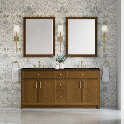 Renovate for Less Atlanta Bellshire 72" Double Vanity, Honey Oak w/ 3 CM Phantome Eclos Top