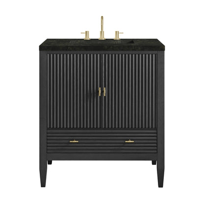 Renovate for Less Atlanta Myrrin 30" Single Vanity, Carbon Oak w/ 3 CM Phantome Eclos Top
