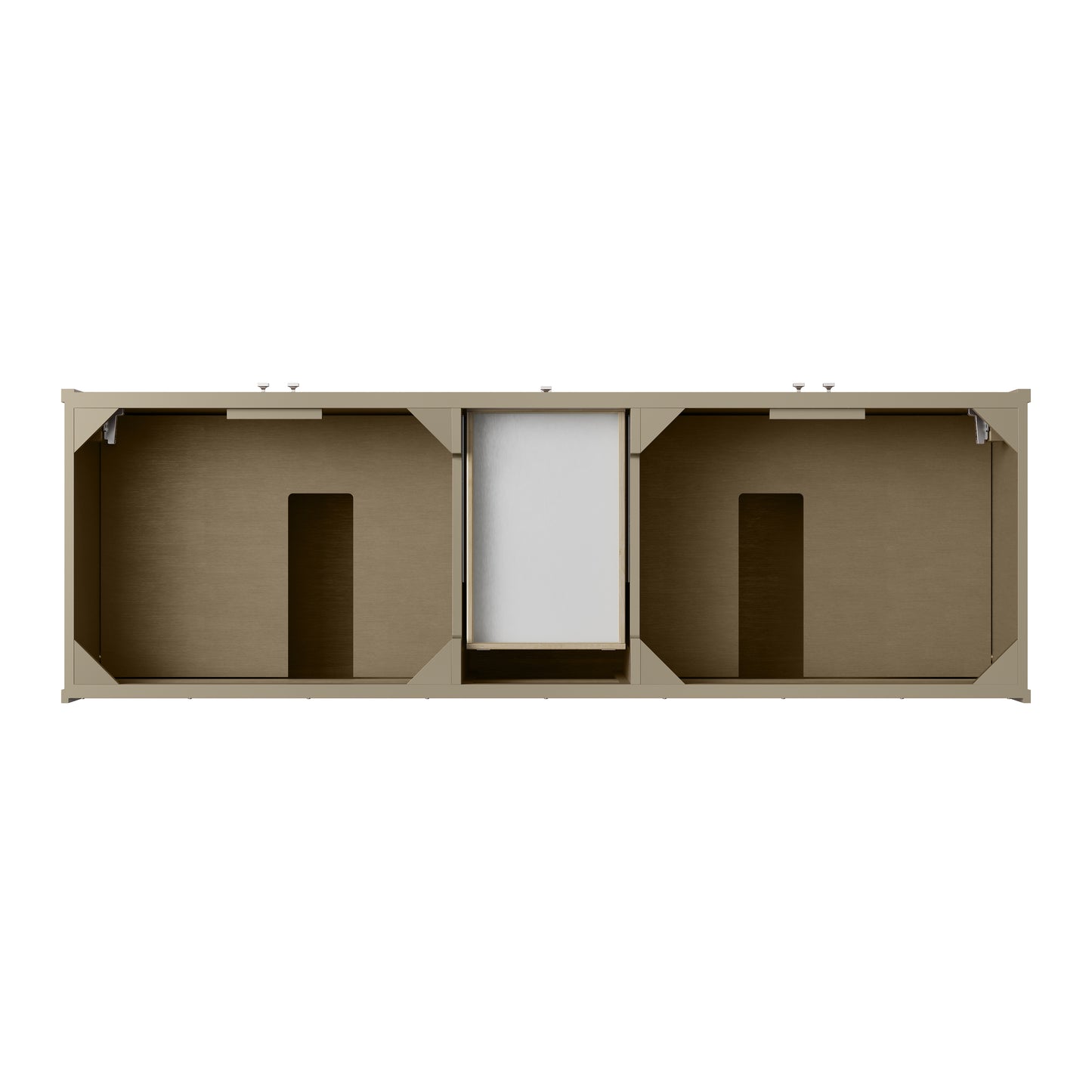 Renovate for Less Atlanta Chicago 72" Double Vanity, Walnut Whisper, w/ 3 CM Phantome Eclos Top