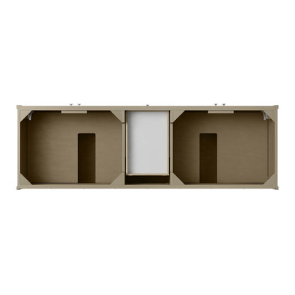 Chicago 72" Double Vanity, Walnut Whisper, w/ 3 CM Victorian Silver Silestone® Top