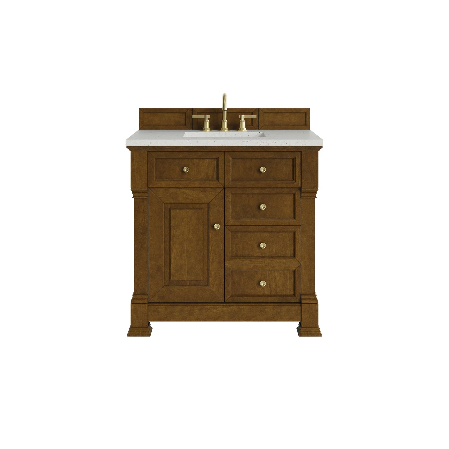Renovate for Less Atlanta Brookfield 36" Single Vanity, Honey Oak w/ 3 CM Lime Delight Silestone Top