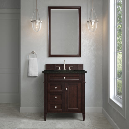 Renovate for Less Atlanta Brittany 30" Single Vanity, Burnished Mahogany, w/ 3 CM Phantome Eclos Top
