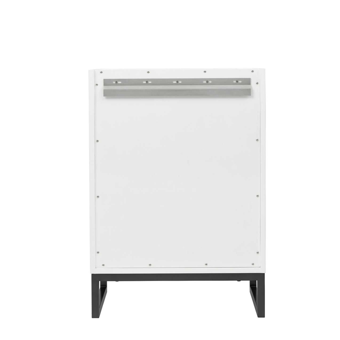 Renovate for Less Atlanta Chianti 24" Single Cabinet, Glossy White, Matte Black