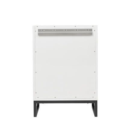 Renovate for Less Atlanta Chianti 24" Single Cabinet, Glossy White, Matte Black