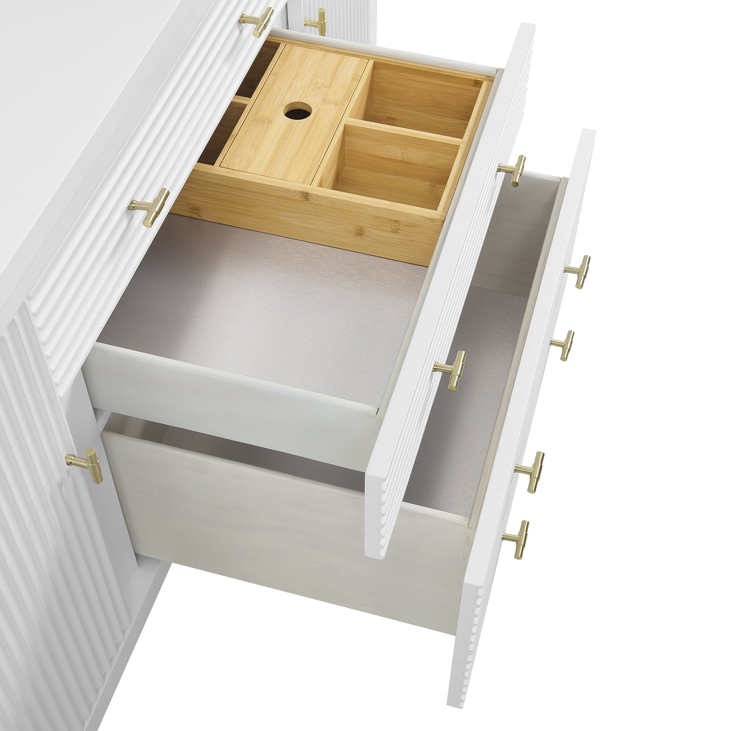 Renovate for Less Atlanta Myrrin 60" Double Vanity, Bright White w/ 3 CM Lime Delight Silestone Top