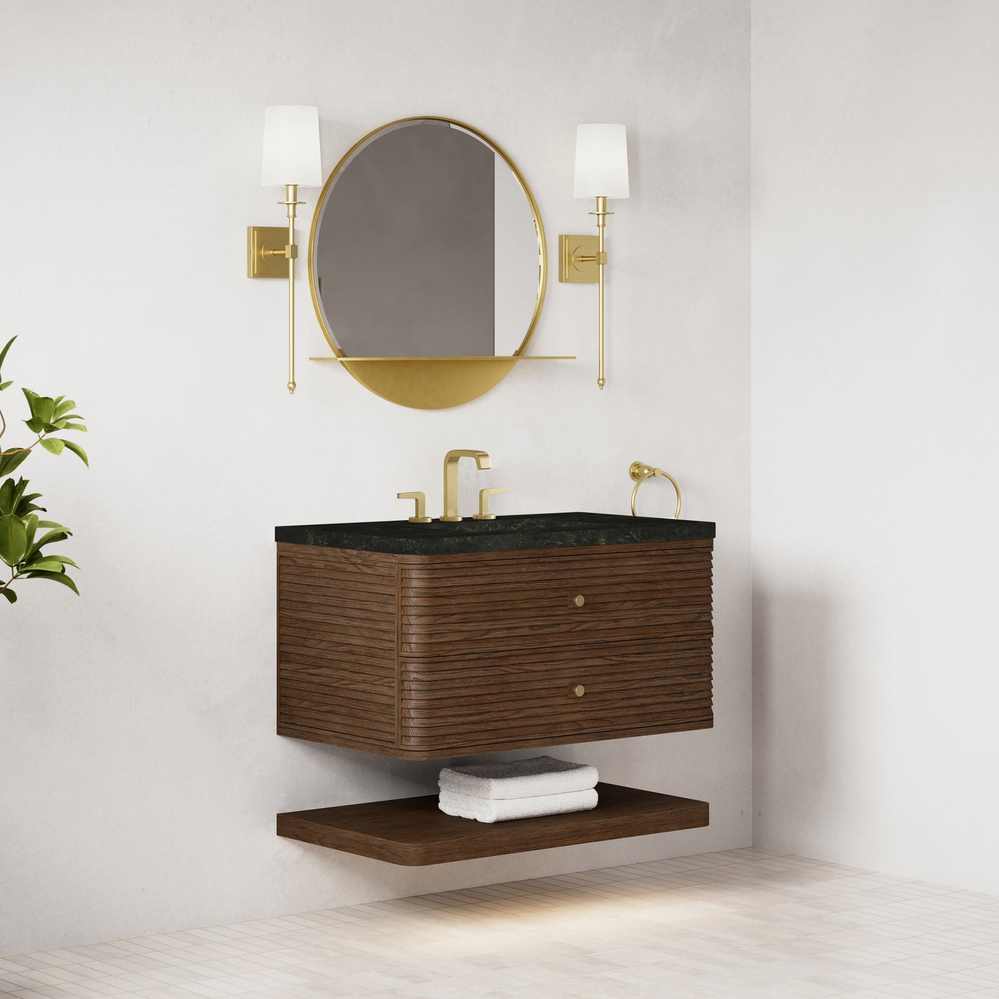 Renovate for Less Atlanta Allamari 36" Single Vanity, Sable w/ 3 CM Phantome Eclos Top