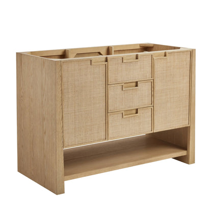 Solene 48" Single Vanity, Seaside Oak, w/ 3 CM Siberian Silestone Top