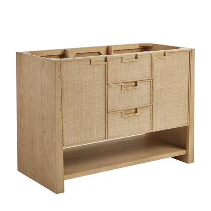 Solene 48" Single Vanity, Seaside Oak, w/ 3 CM Charcoal Soapstone Quartz Top