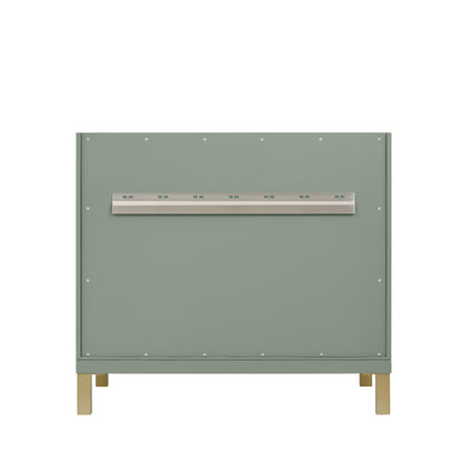 Renovate for Less Atlanta Chicago 36" Single Vanity, Smokey Celadon, w/ Single Hole 3CM White Zeus Silestone® Top & Backsplash