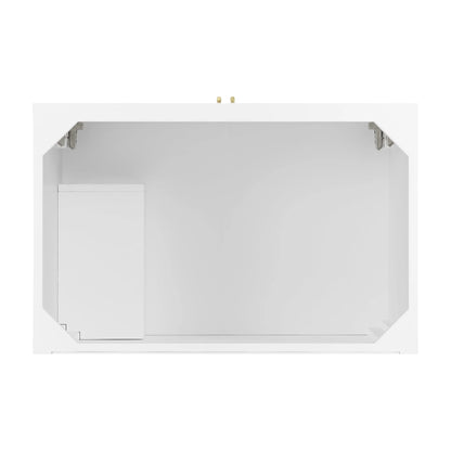 Myrrin 36" Vanity, Bright White w/ Single Hole 3 CM White Zeus Silestone Top & Backsplash
