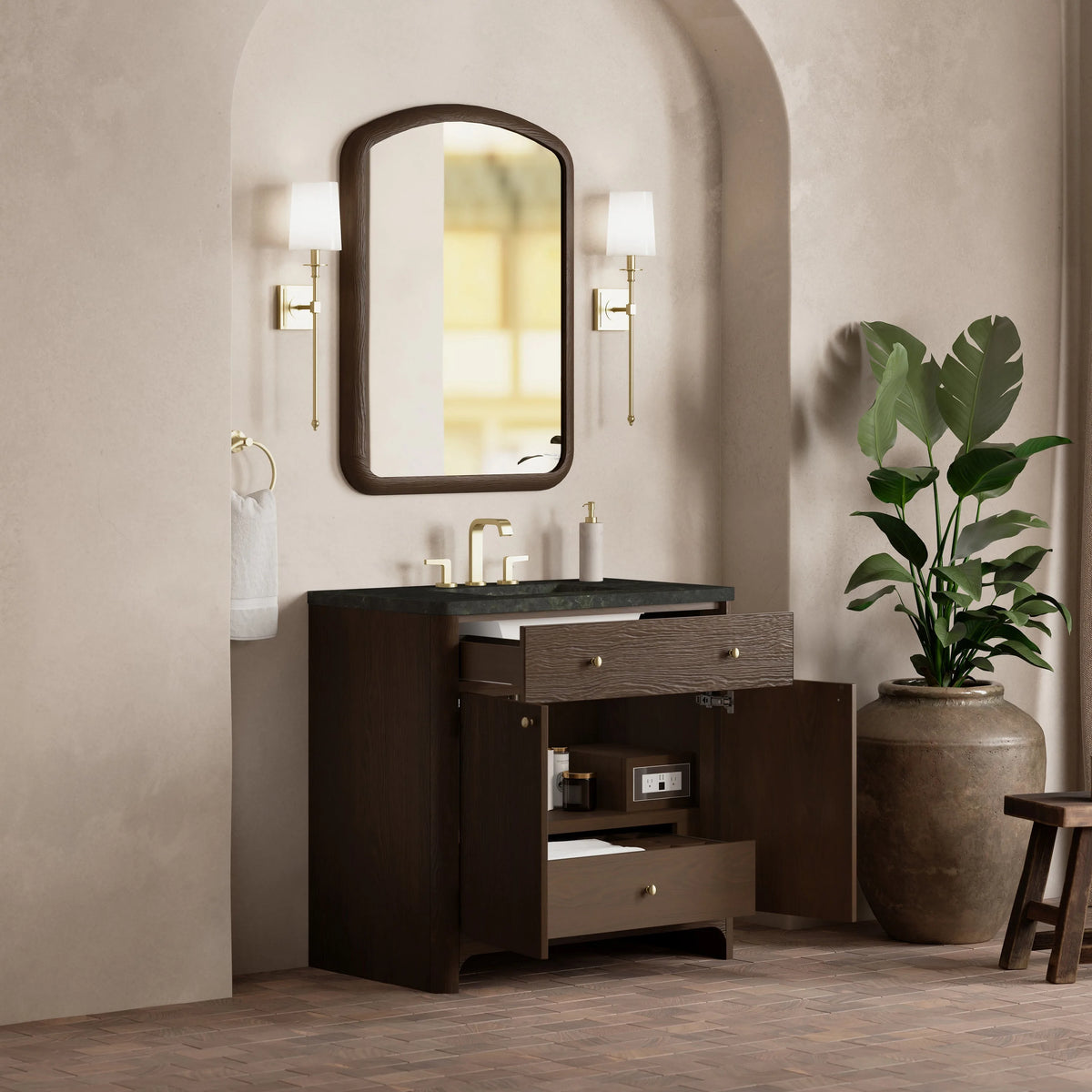 Gracyn 36" Single Vanity, Sable, w/ 3 CM Phantome Eclos Widespread Top