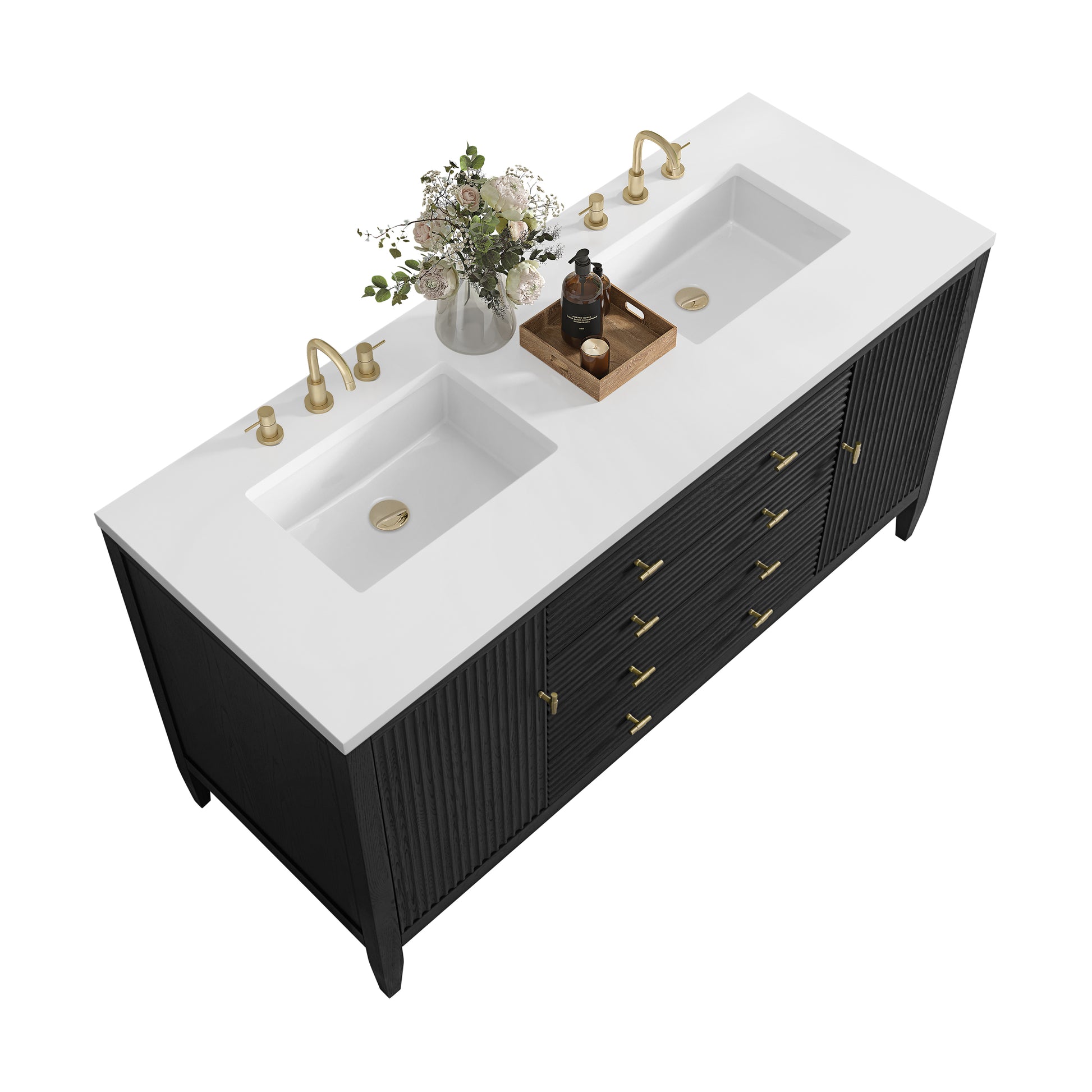 Renovate for Less Atlanta Myrrin 60" Double Vanity, Carbon Oak