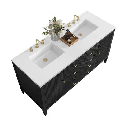 Renovate for Less Atlanta Myrrin 60" Double Vanity, Carbon Oak