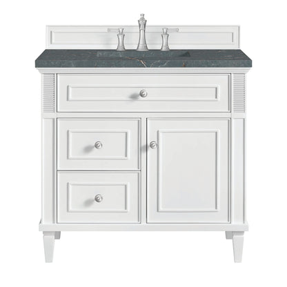 Lorelai 36" Single Vanity, Bright White w/ 3 CM Parisien Bleu Silestone Top