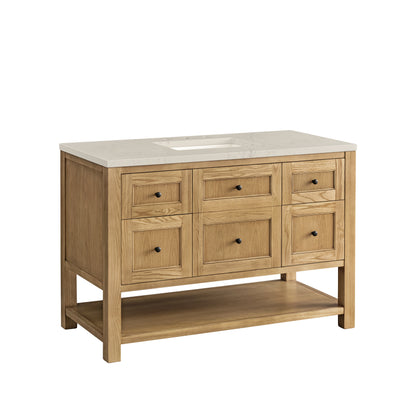 Renovate for Less Atlanta Breckenridge 48" Single Vanity, Light Natural Oak, w/ 3 CM Siberian Silestone Top