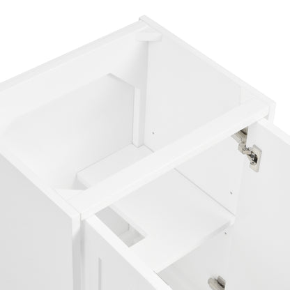 Renovate for Less Atlanta Chianti 20" Single Vanity, Glossy White, Brushed Nickel, w/ White Glossy Composite Stone Top