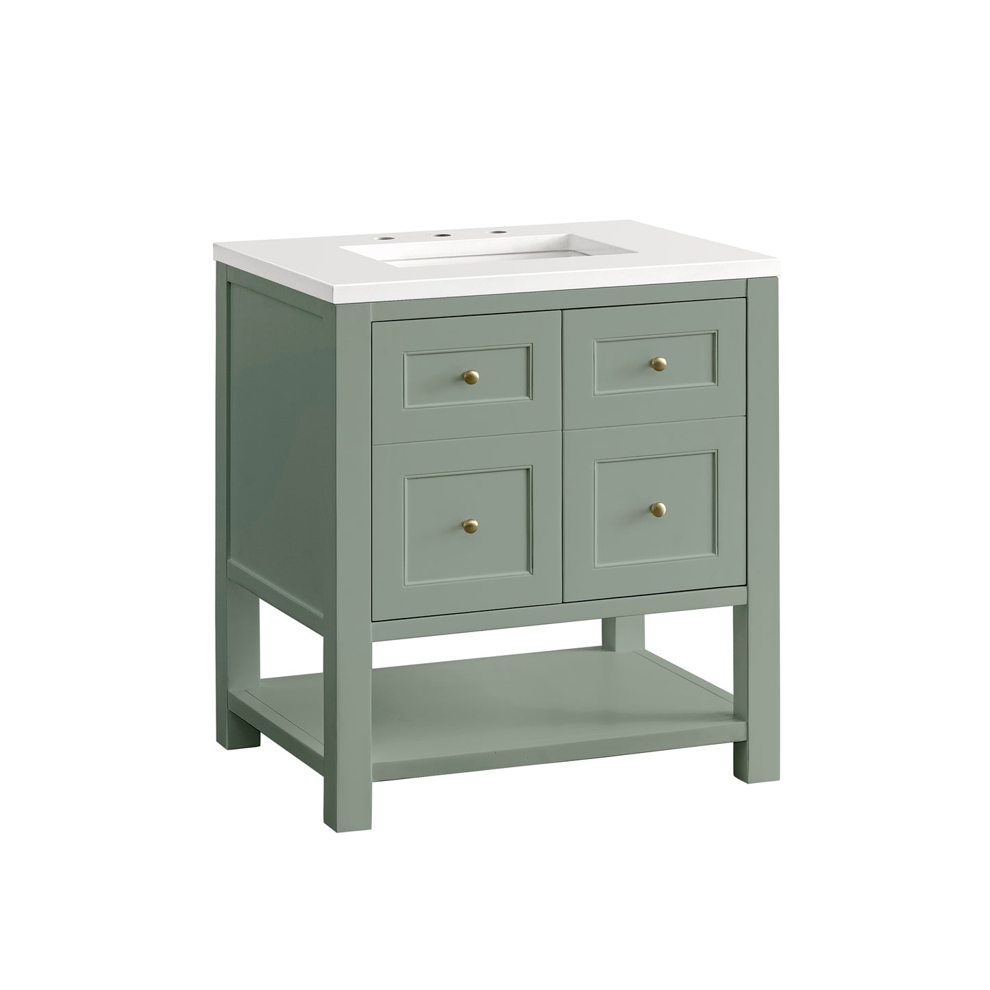 Renovate for Less Atlanta Breckenridge 30" Single Vanity, Smokey Celadon w/ 3 CM White Zeus Top