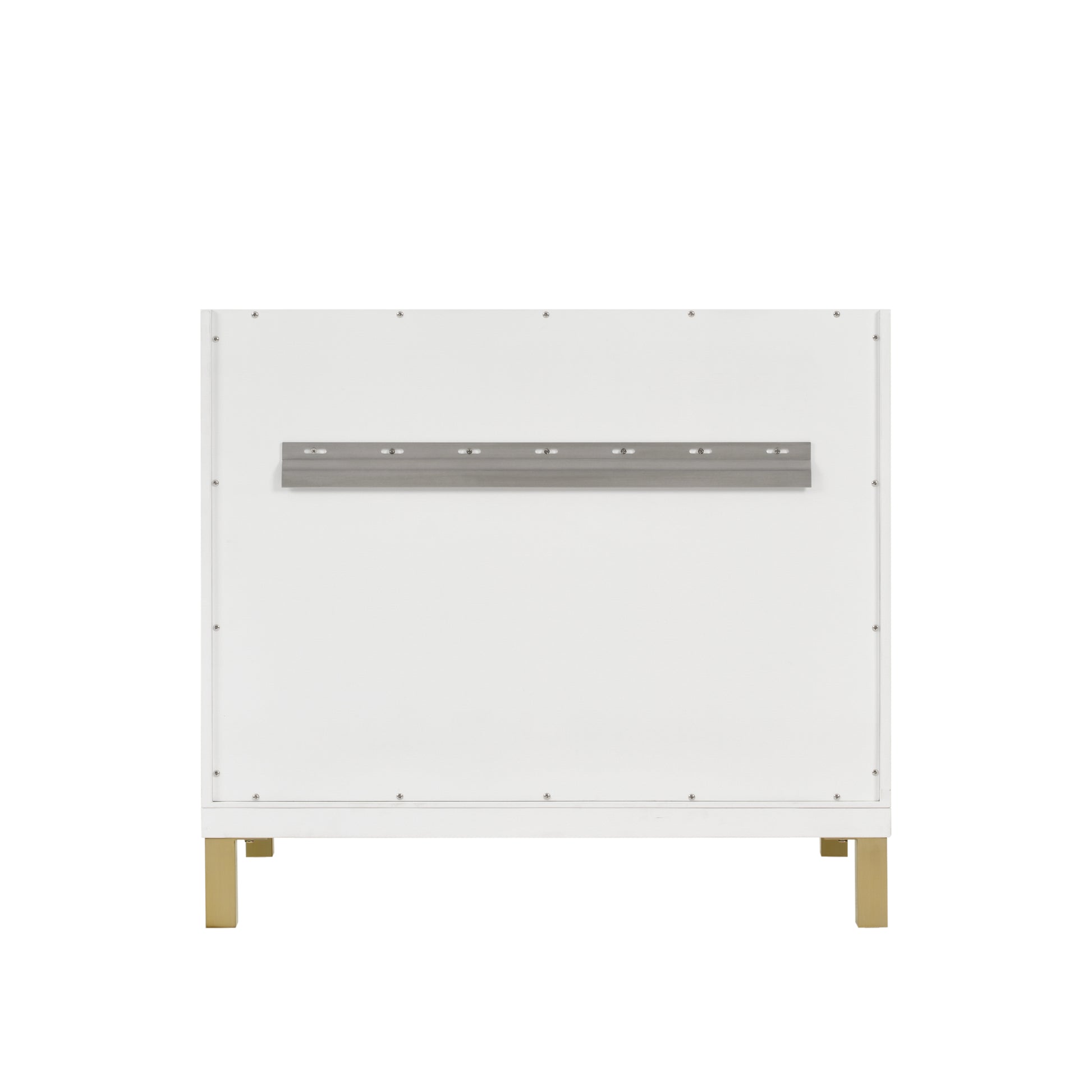 Renovate for Less Atlanta Chicago 36" Single Vanity, Glossy White, w/ 3 CM Eternal Jasmine Pearl Silestone® Top