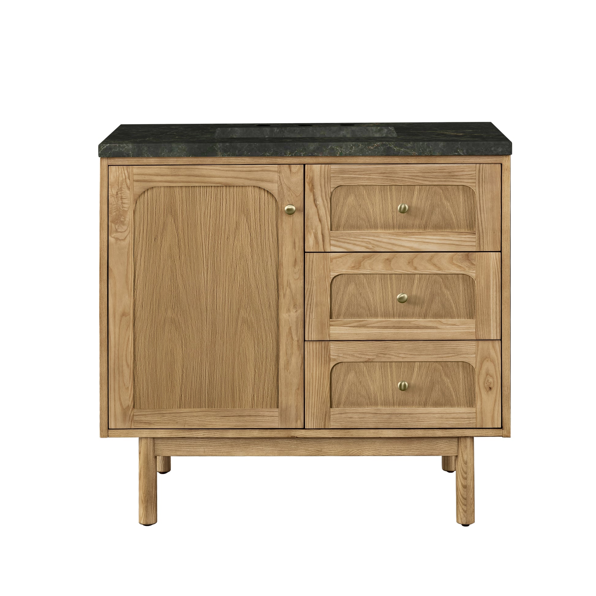Renovate for Less Atlanta Laurent 36" Single Vanity, Light Natural Oak, w/ 3 CM Phantome Eclos Top