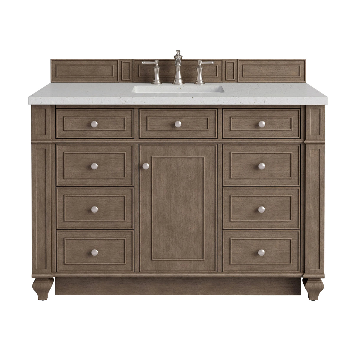Bristol 48" Single Vanity, Whitewashed Walnut w/ 3 CM Lime Delight Silestone Top