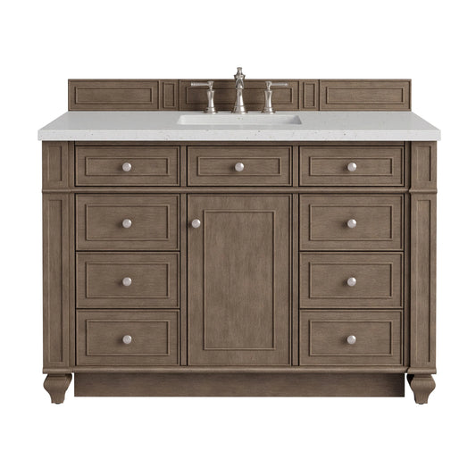 Bristol 48" Single Vanity, Whitewashed Walnut w/ 3 CM Lime Delight Silestone Top